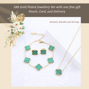 Green Clover Set - 18K Gold Plated - Image 2